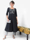 Vasthrlay Black Printed A-Line Kurtas